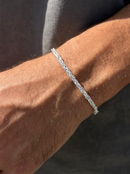 The Maze Bracelet for Men's Sterling Silver 925s-(18cm-4mm)