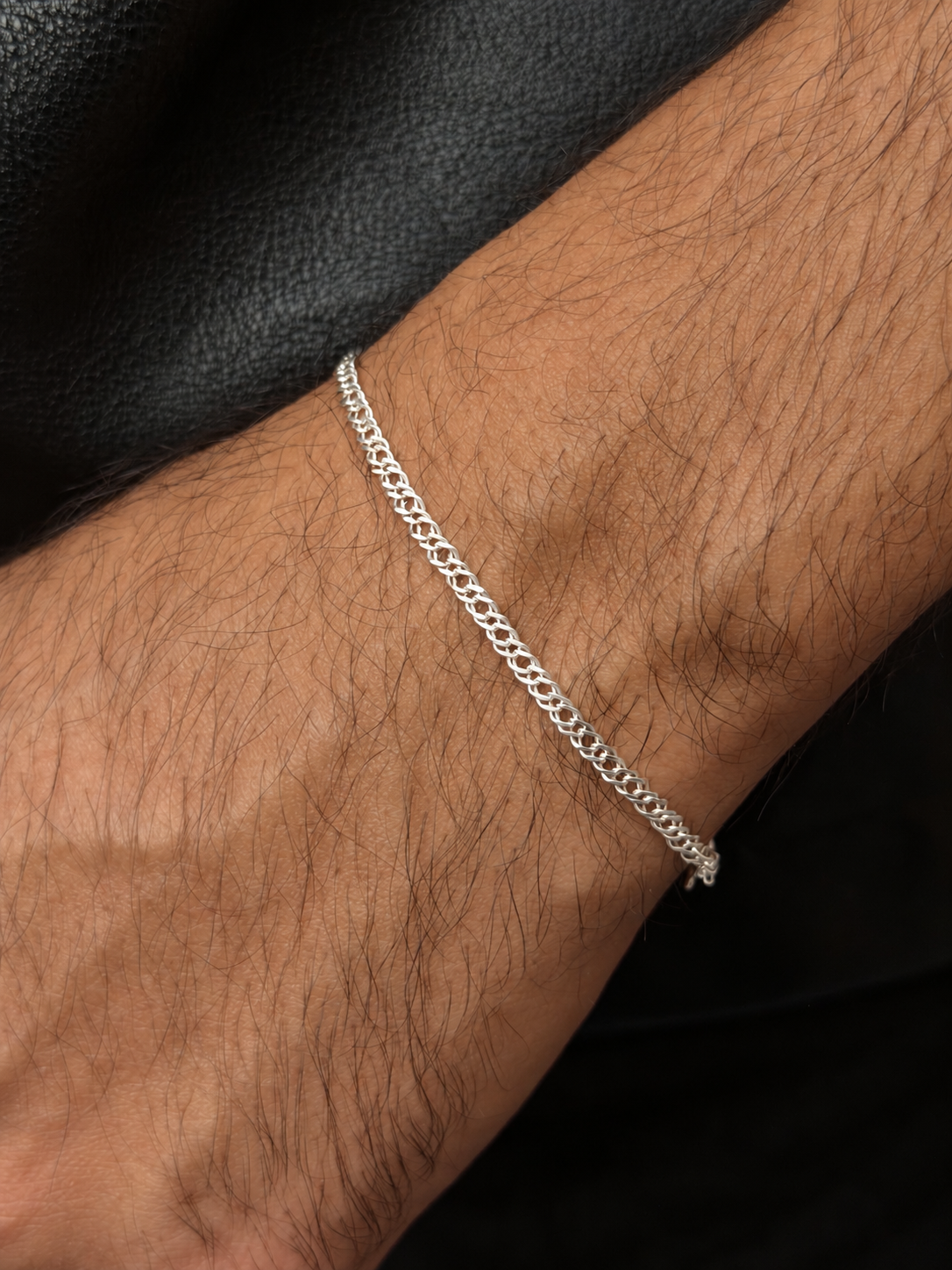 Double Twisted Grommet Bracelet for Men's Sterling Silver 925s -3mm-
