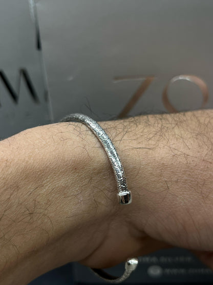 Hexagon S925 Sterling Silver bangle for men