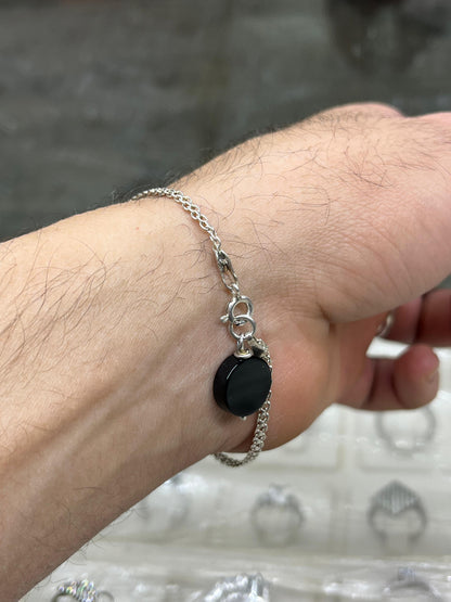 Bismark with onyx-S925 Sterling Silver Bracelet for men