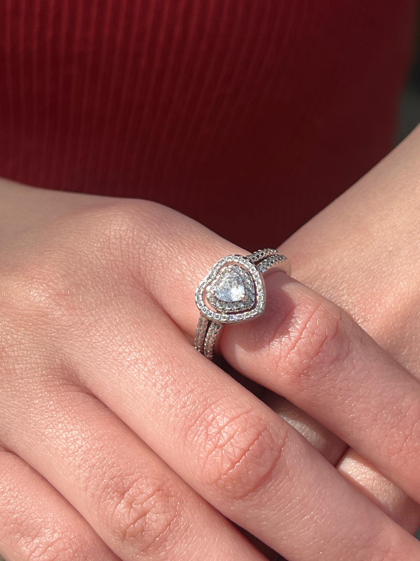 Twins Heart Ring Silver 925