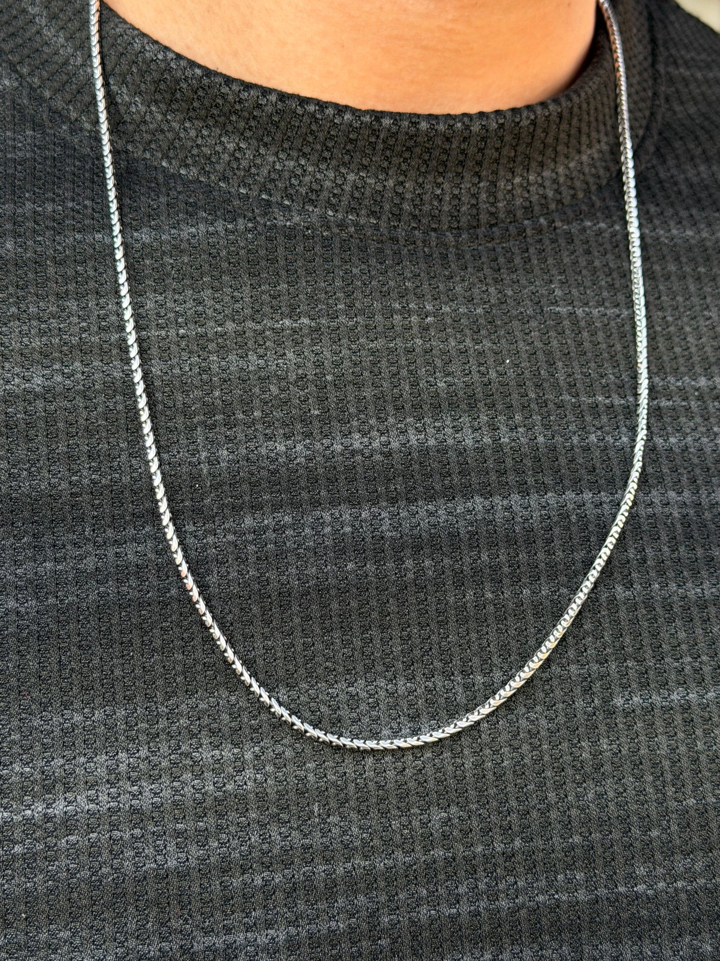 Link Flow Necklace for Men's Sterling Silver 925s- 63cm-2mm