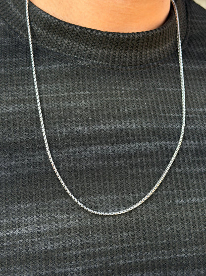 Link Flow Necklace for Men's Sterling Silver 925s- 63cm-2mm
