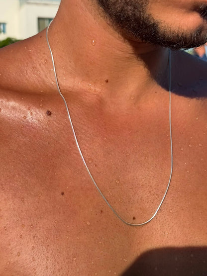 Rattail Necklace for Men's Sterling Silver 925s (1.5mm)