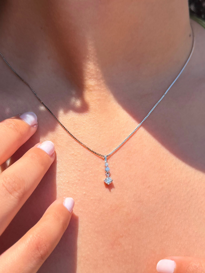 Minimalist Zirconia Necklace in Sterling Silver 925s