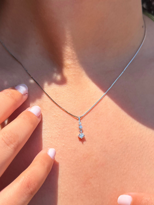 Minimalist Zirconia Necklace in Sterling Silver 925s