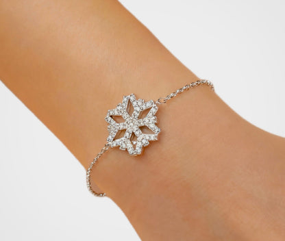 Large Ice Flake Zirconia Bracelet -in Sterling Silver -925