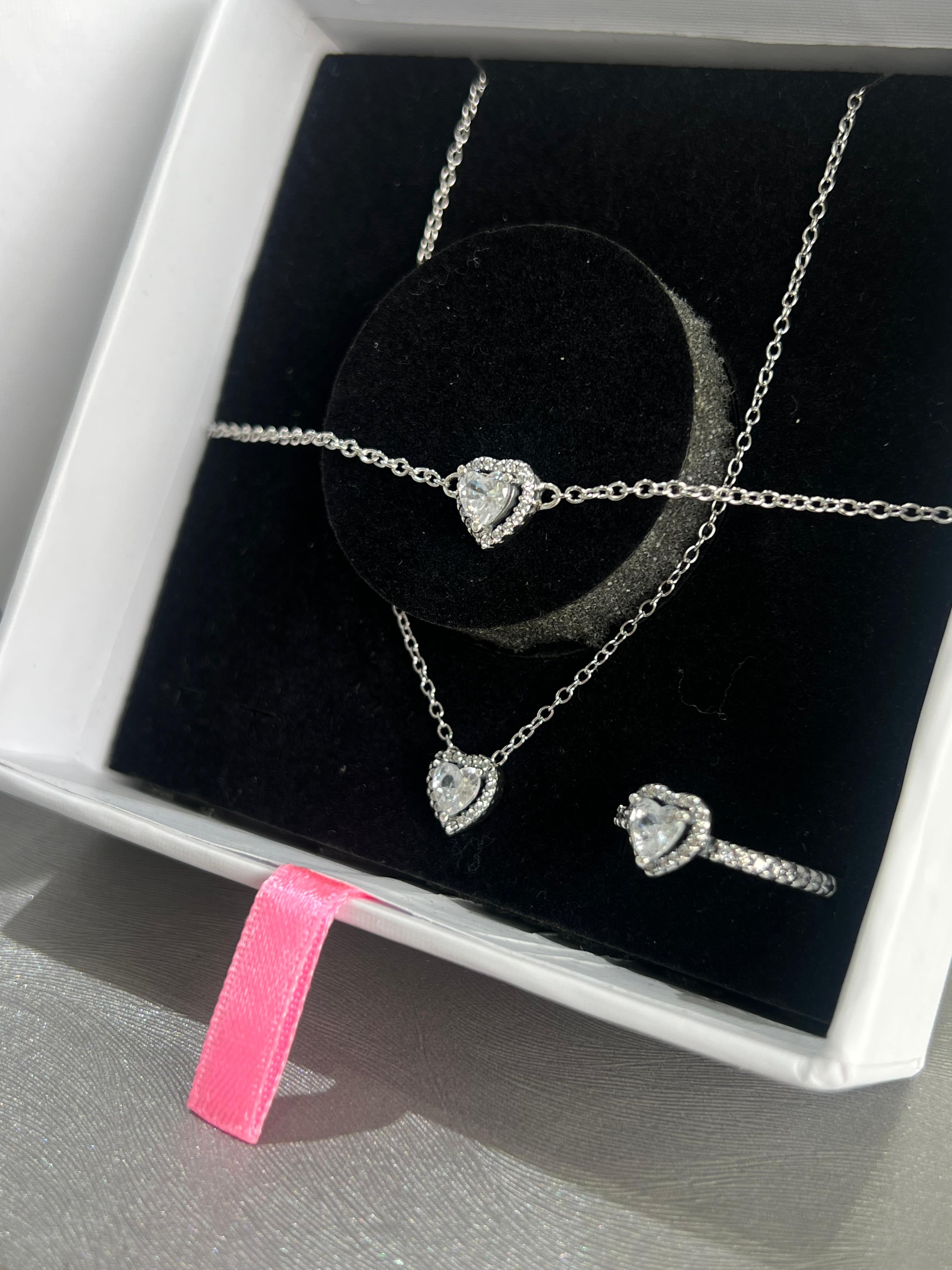 Heart Trio Set with bracelet-Italian Silver 925 – zoma silver