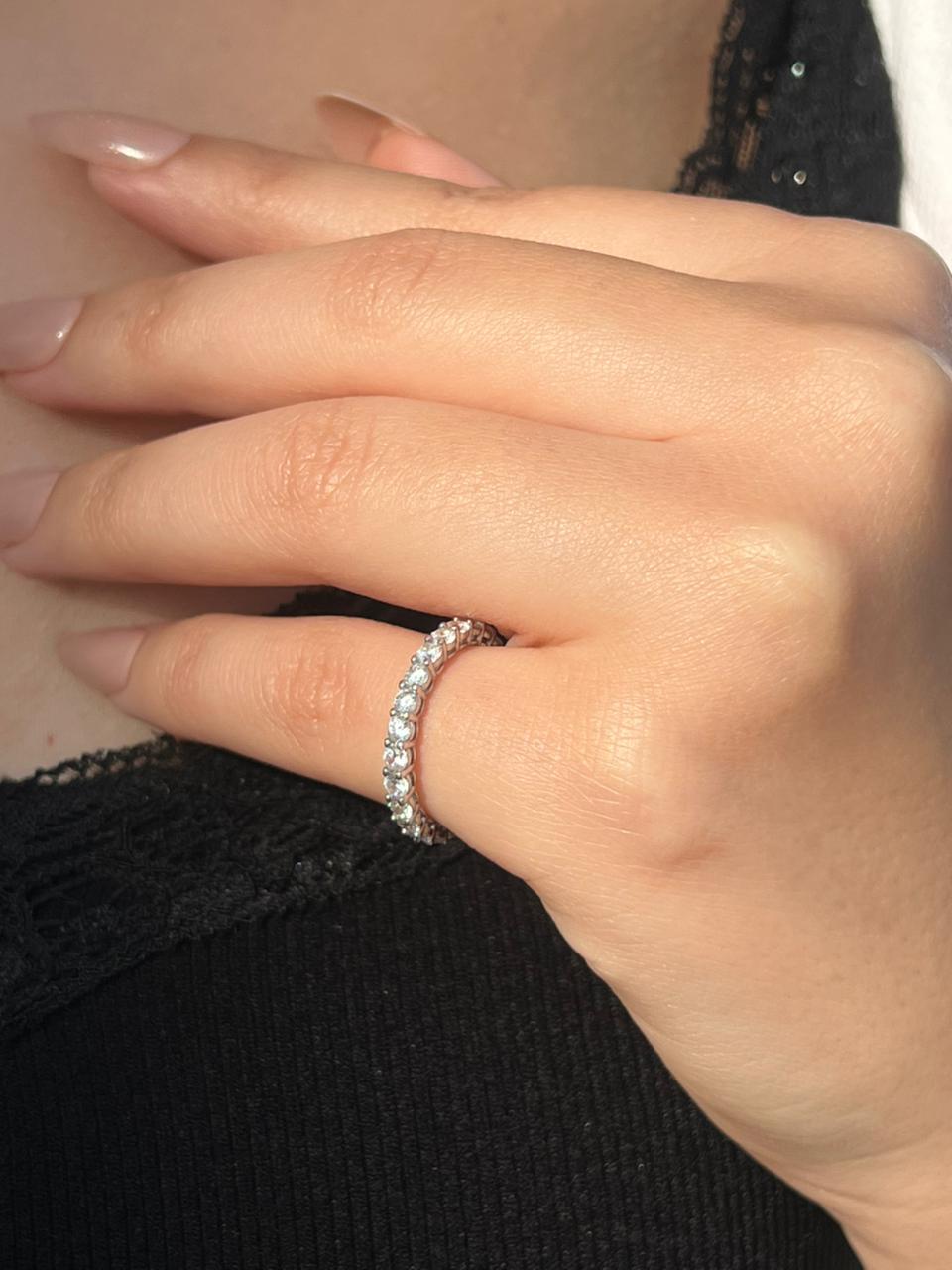 Eternity band Zirconia in sterling silver 925