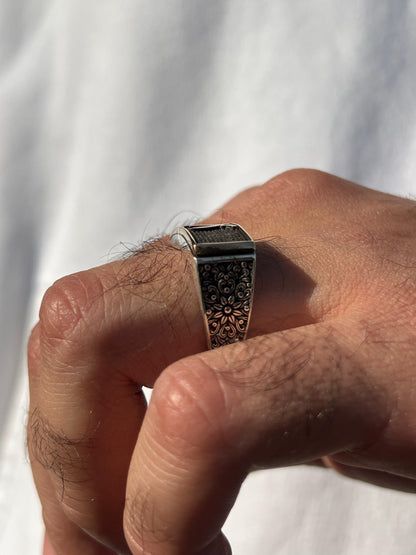 Black Edge Sword Ring -Sterling Silver 925s