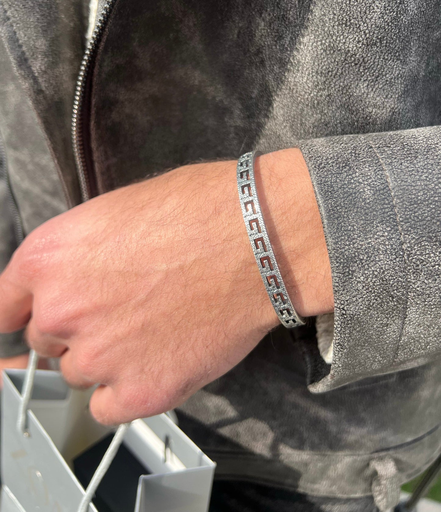 Stamped GUCCI Bangle bracelet -S925 Sterling Silver for men -