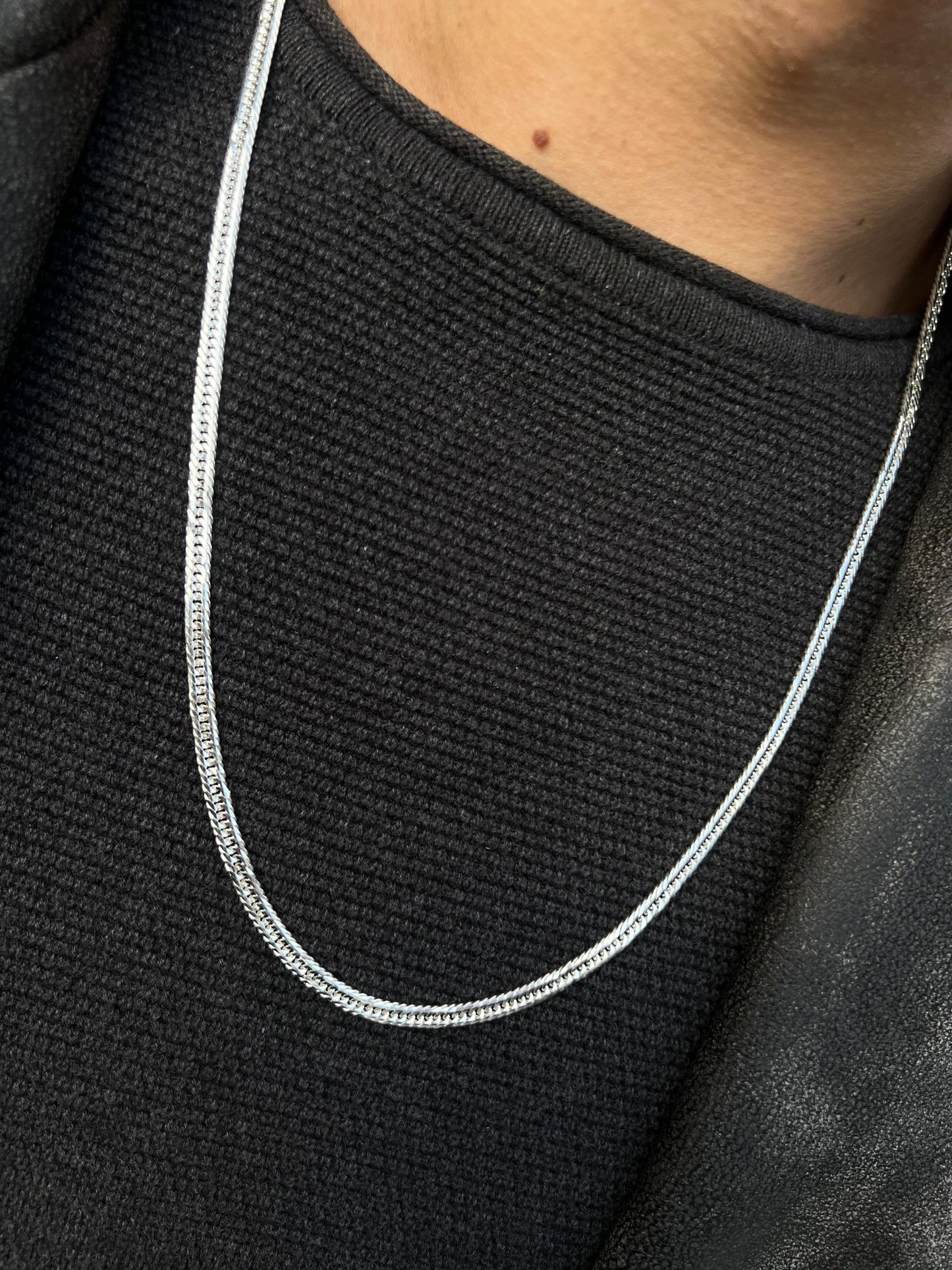 Miami Grommet Chain For Men Sterling Silver925 -(62cm-4mm)