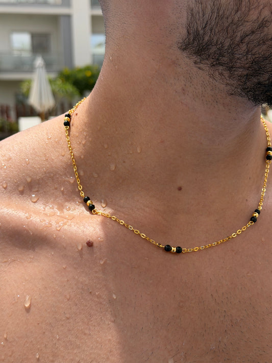 BLACK ZONE Chain in Sterling Silver 925s-Fine Gold Plated