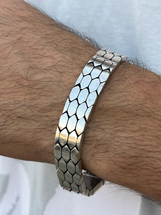 Armor Links Bracelet for Men's Sterling Silver 925s-
