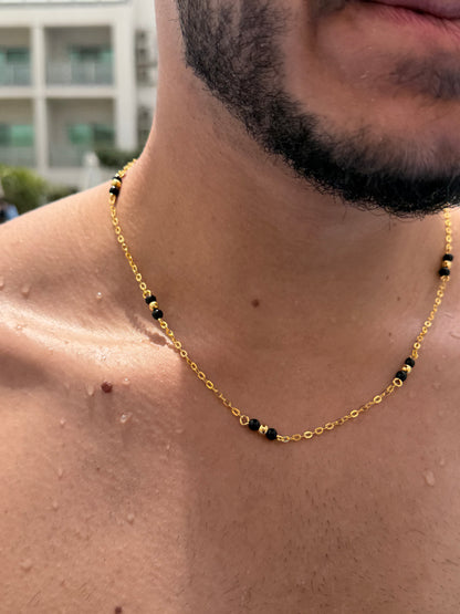 BLACK ZONE Chain in Sterling Silver 925s-Fine Gold Plated