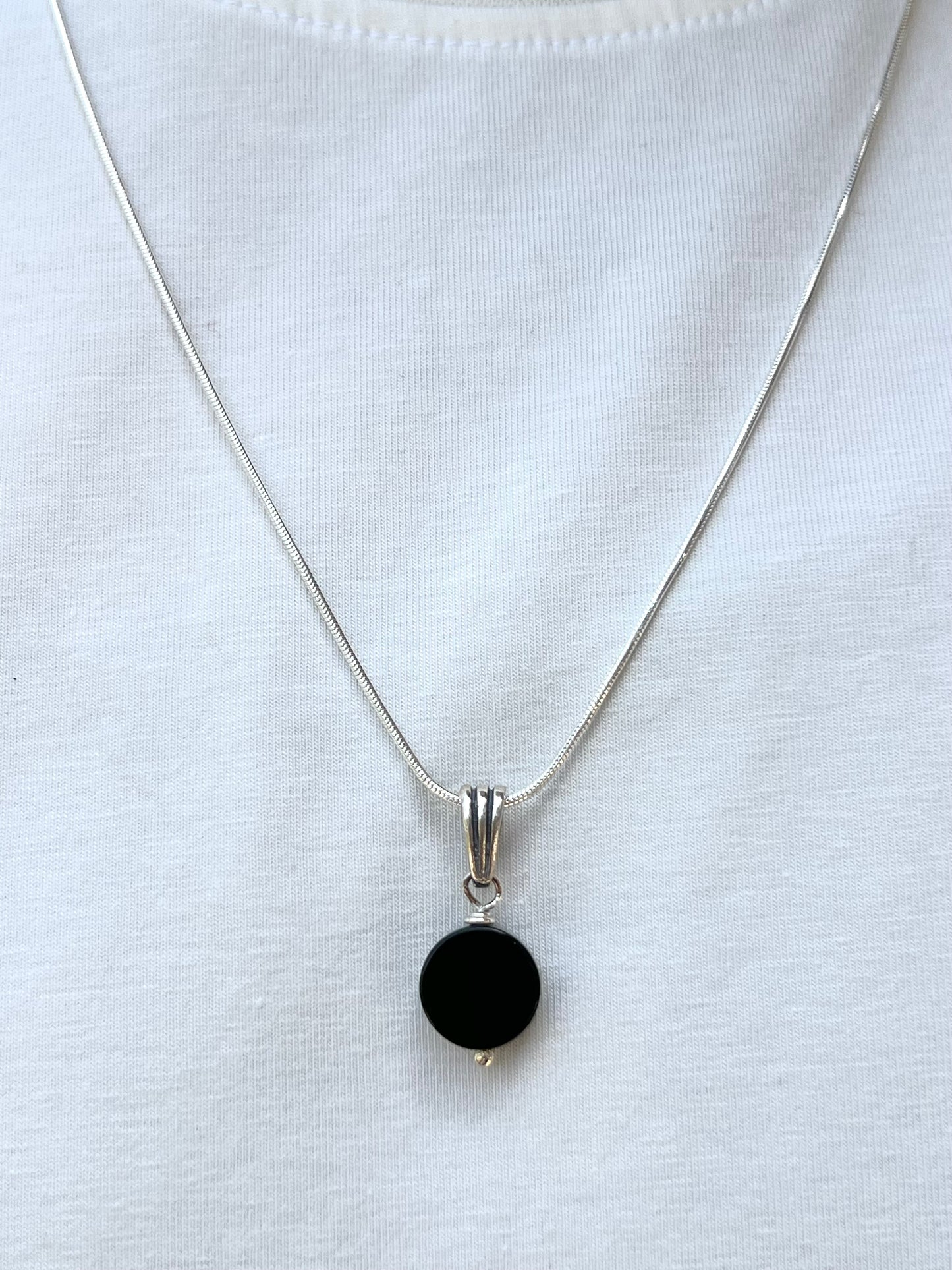 Onyx Rattail Necklace for Men's Sterling Silver 925s