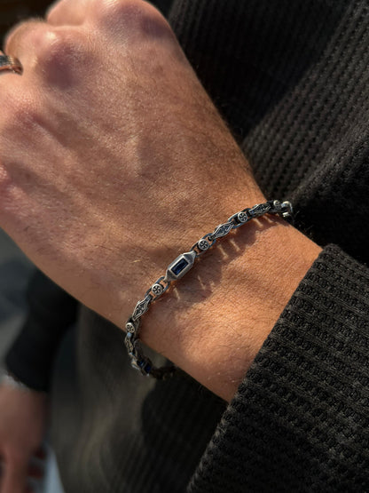 Blue Sigil-Bracelet S925 Sterling Silver -(20,5 cm-5mm)