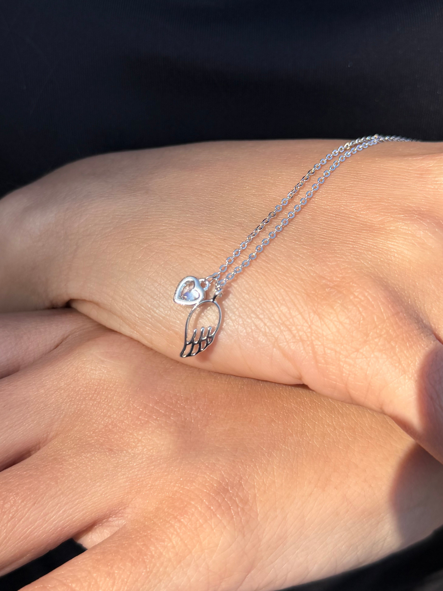 Heart -Wing Necklace in Sterling Silver 925s