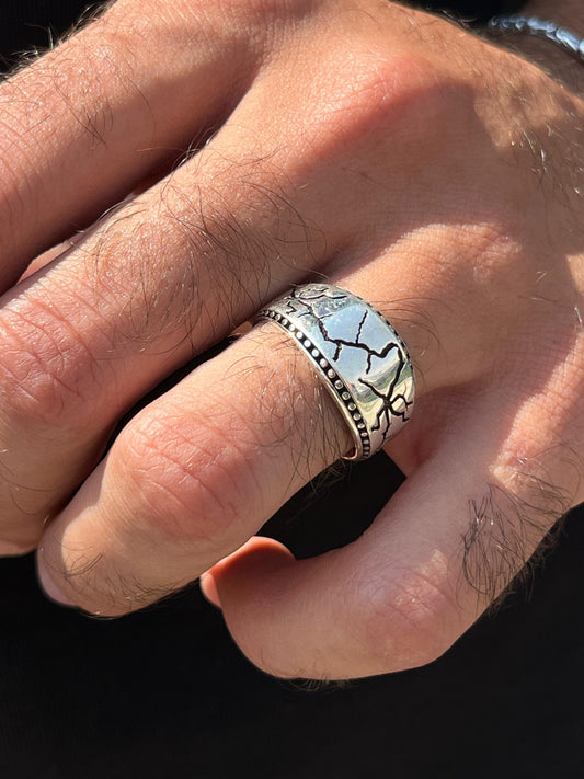 Dots Rock Ring -for Men's Sterling Silver 925s