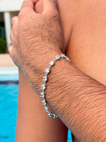 Clear Zirconia Bracelet Sterling Silver 925s |(18+4cm Extension)