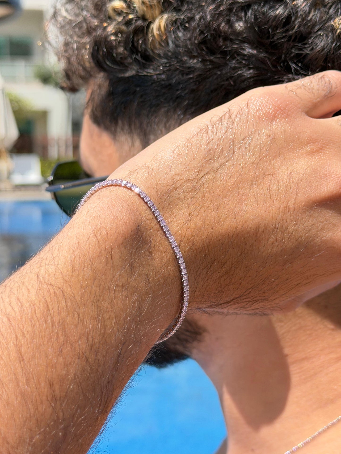 Pink Tennis Bracelet Sterling Silver 925s