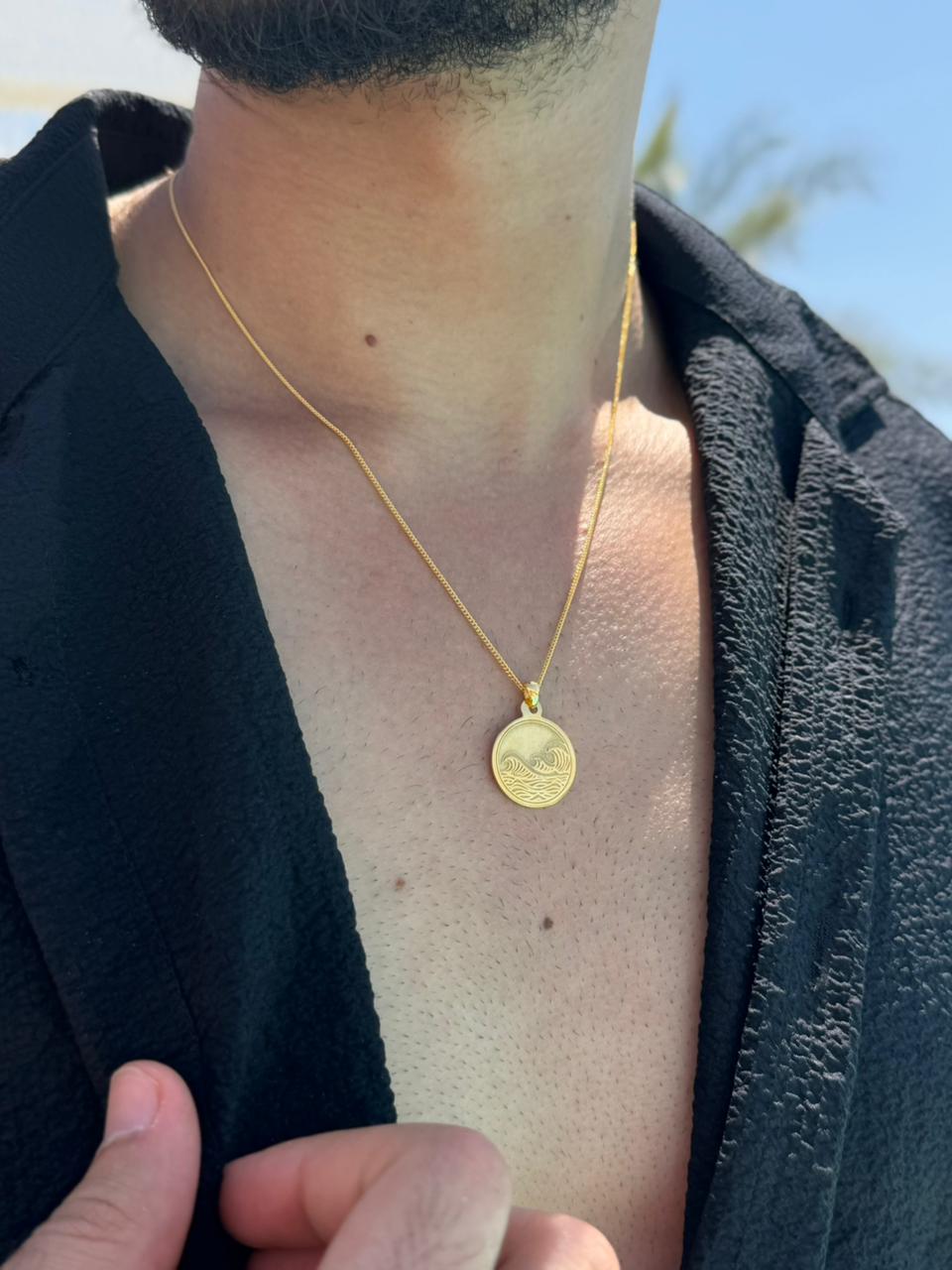 Wave Off Necklace in Sterling Silver 925s-Fine Gold Plated