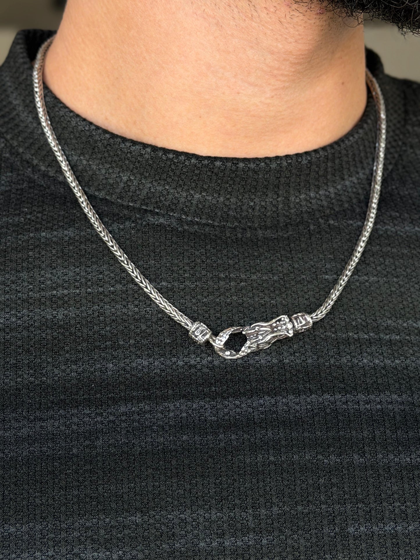 Dragon Necklace for Men's Sterling Silver 925s- (46cm-3mm)