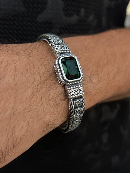 Zaro Engraved Bracelet for Men's Sterling Silver 925s-21cm