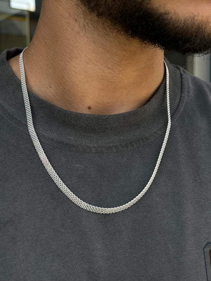 6mm Bismark Necklace For Men Sterling Silver925-(54cm)