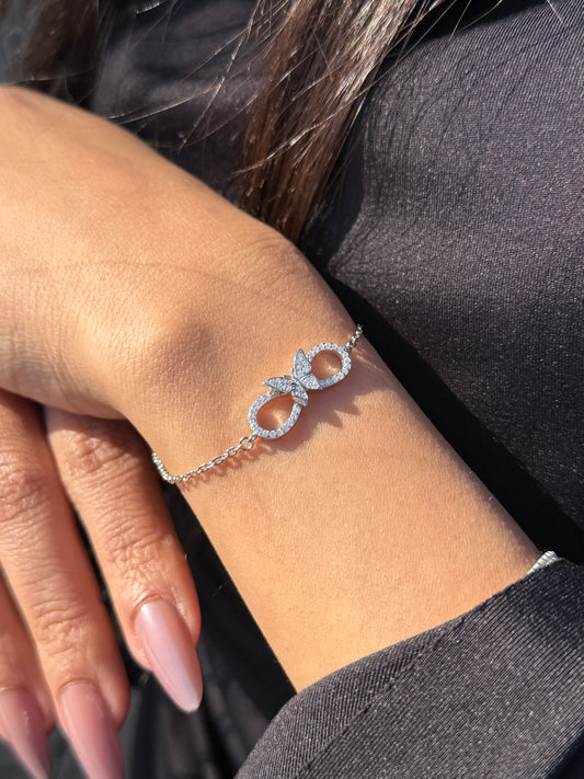 Zirconia Butterfly Bracelet -in Sterling Silver -925