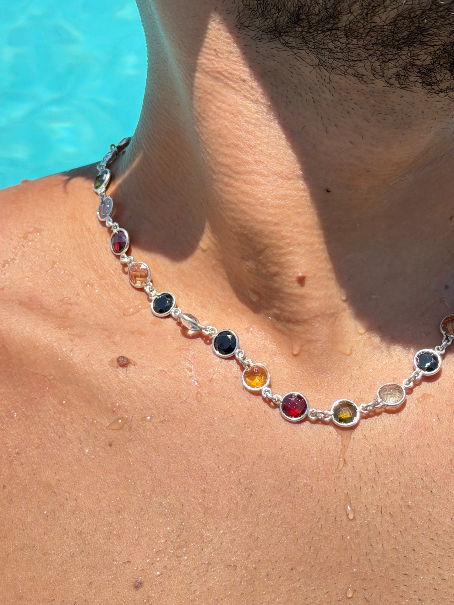 Multi ZIRCONIA Chain in Sterling Silver 925s