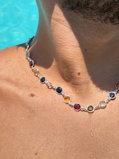 Multi ZIRCONIA Chain in Sterling Silver 925s