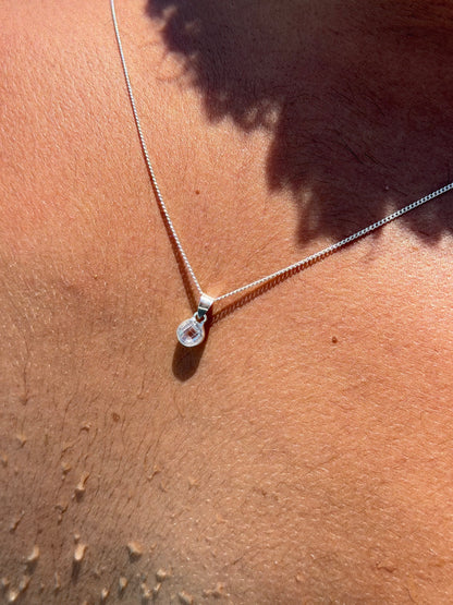 Mono Drop Necklace in Sterling Silver 925s