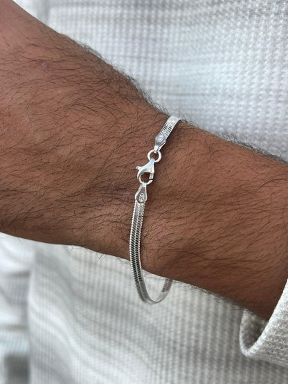 Thick Snake Bracelet Sterling Silver 925s-(20,5cm-5mm)
