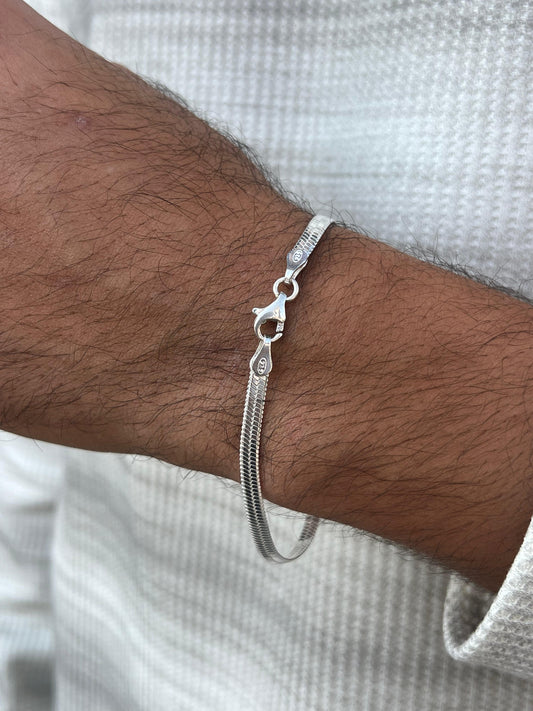 Thick Snake Bracelet Sterling Silver 925s-(20,5cm-5mm)