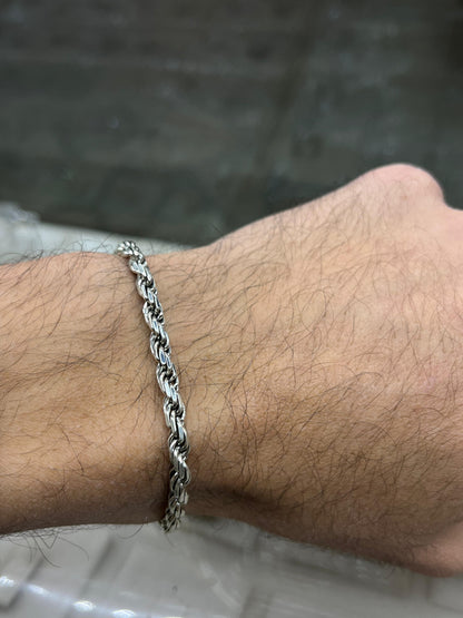 Thick Rope Bracelet For Men Sterling Silver - 925