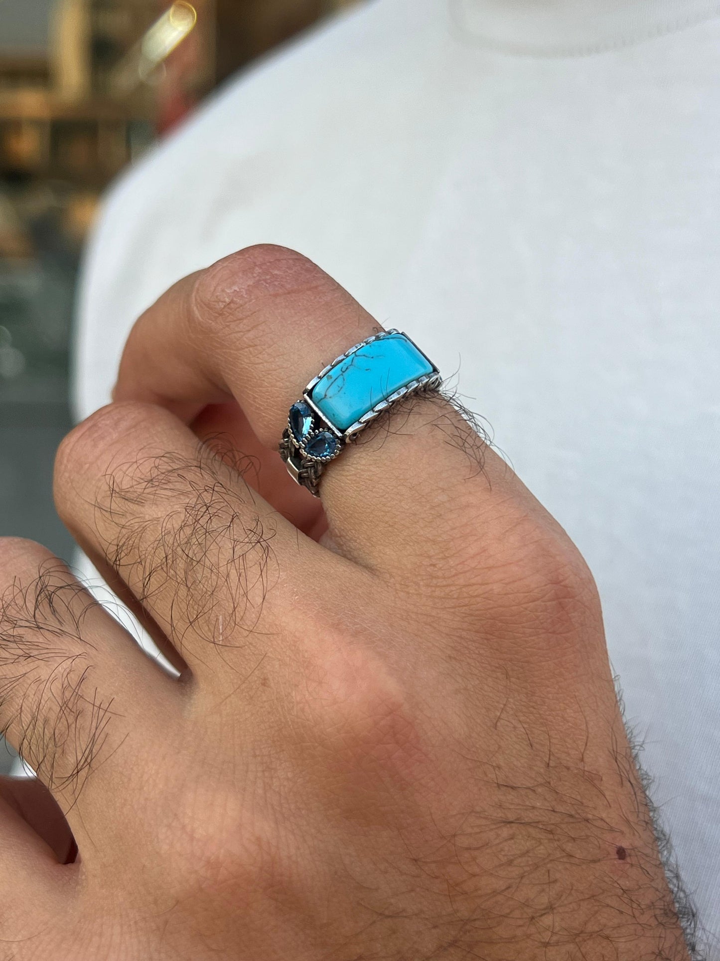 Aqua phantom Ring -Sterling Silver 925s