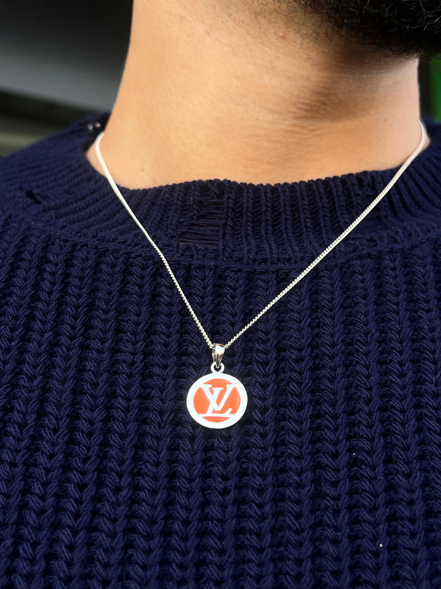 LV Orange Necklace Sterling Silver 925s