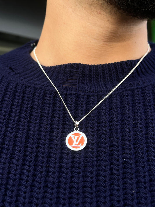 LV Orange Necklace Sterling Silver 925s
