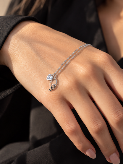 Heart -Wing Necklace in Sterling Silver 925s