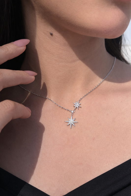 Stars Necklace in Sterling Silver 925s