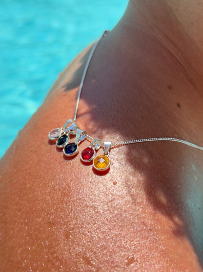 Mono Drop Necklace in Sterling Silver 925s