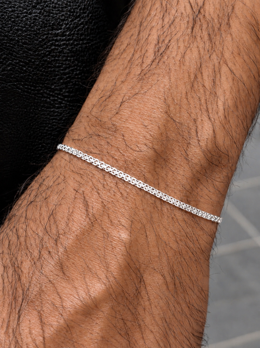 Bismark Bracelet for Men's Sterling Silver 925s -2mm-