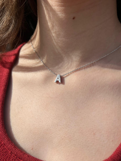 Letters pendant Necklace in Sterling Silver 925s