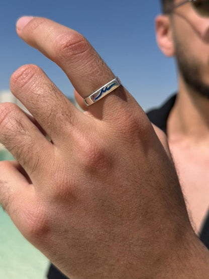 Blue Wave Ring in Sterling Silver 925s