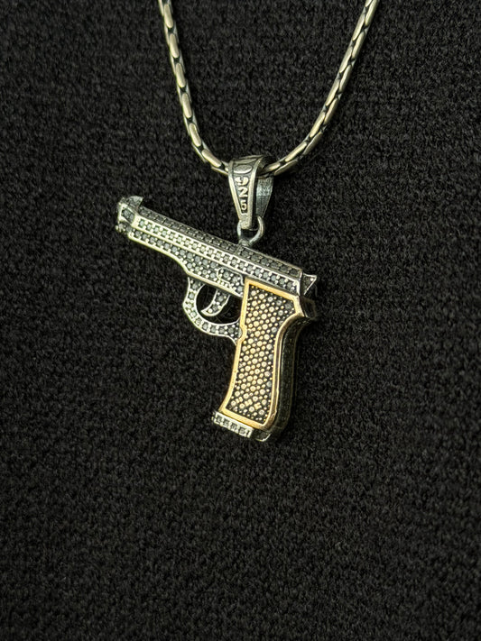 Gun Pendant – S925 Silver-3cm