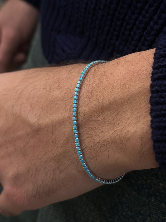 Blue Tennis for Men's Sterling Silver 925s