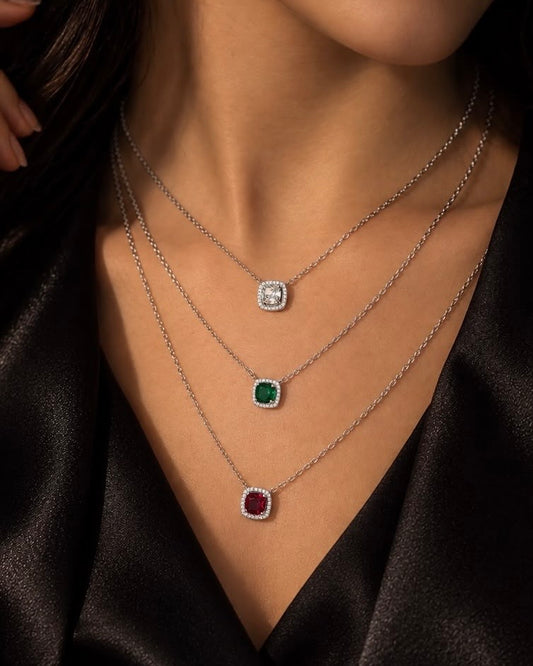 Pop Colors Cubic Zirconia Necklace in Sterling Silver 925s