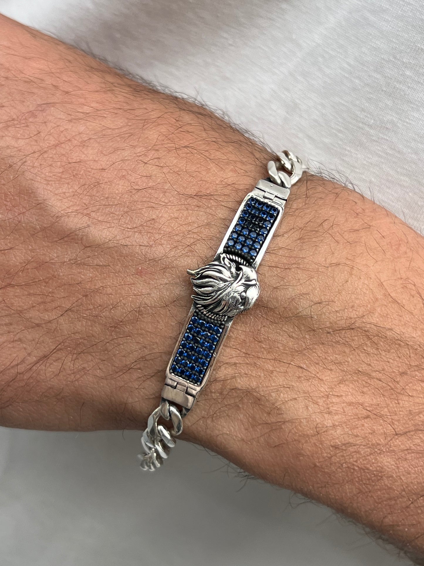 zirconia Eagle bracelet S925 Sterling Silver for men