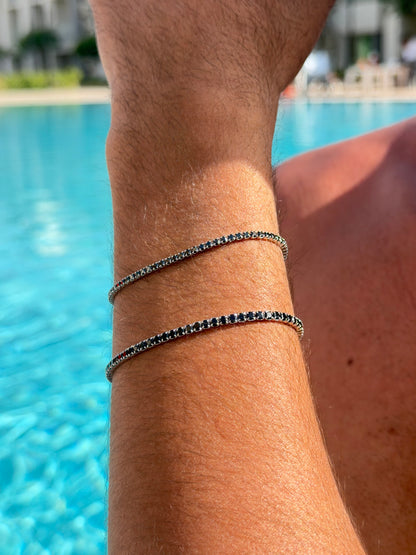 Black Tennis Bracelet Sterling Silver 925s